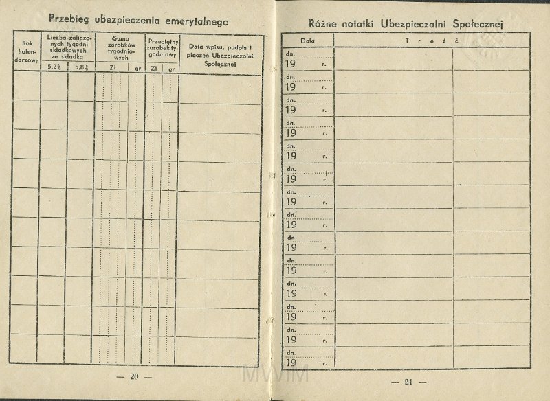 KKE 5431-13.jpg - Dok. Legitymacja ubezpieczeniowa. Legitymacja wydana przez Ubezpieczenia Społeczne w Wilnie dla Michała Katkowskiego (ur. w Taboryszkach), Wilno, 4 IV 1936 r.